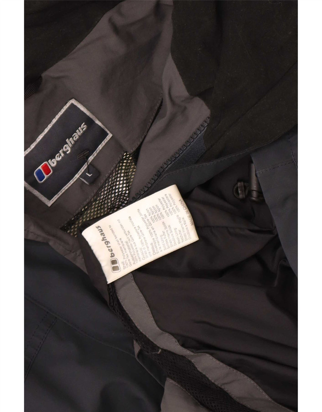 Jaqueta de chuva masculina Berghaus com capuz UK 40 grande poliéster azul marinho