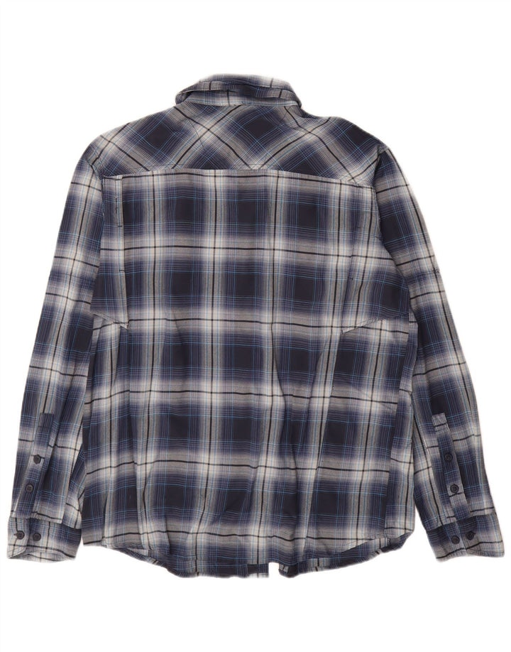 Camisa masculina Columbia Omni-Shade média xadrez azul marinho