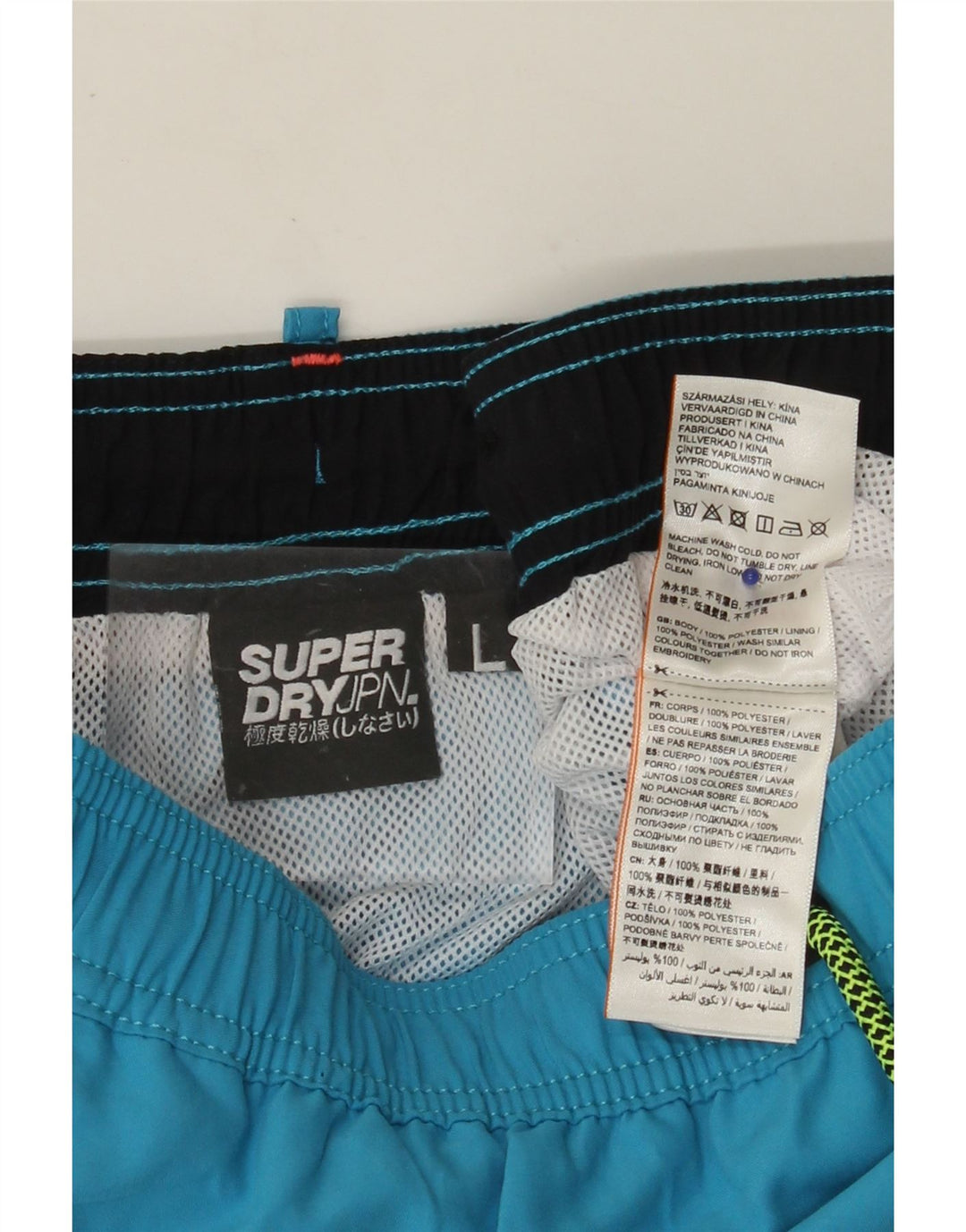 Shorts de natação masculino SUPERDRY grande poliéster azul