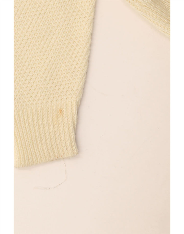 Suéter Cardigan Feminino Vintage UK 14 Médio Bege