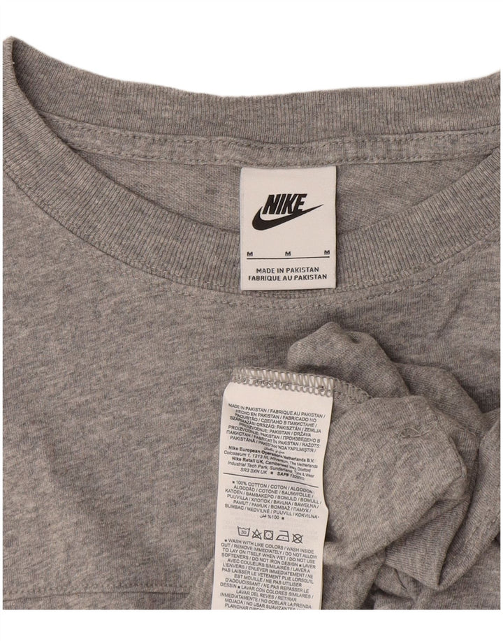 Camiseta feminina NIKE Crop Graphic UK 14 cinza médio colorblock algodão