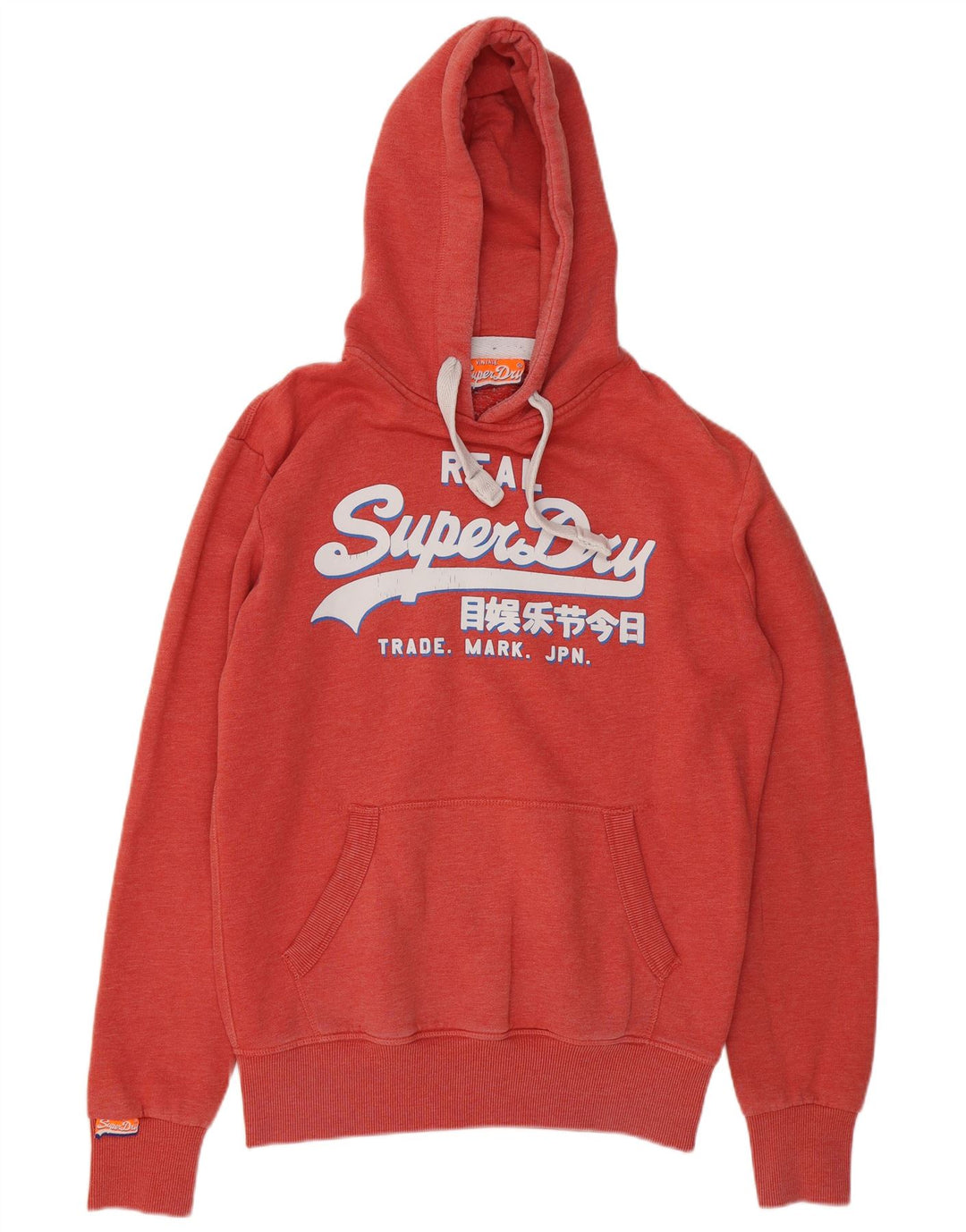 SUPERDRY moletom com capuz masculino gráfico pequeno algodão vermelho
