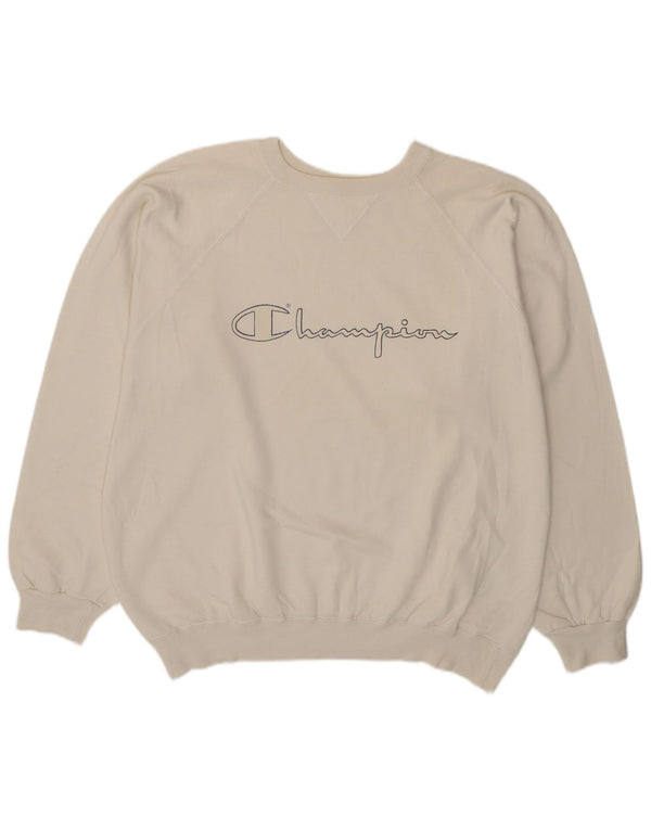 Campeão masculino gráfico moletom jumper XL algodão branco