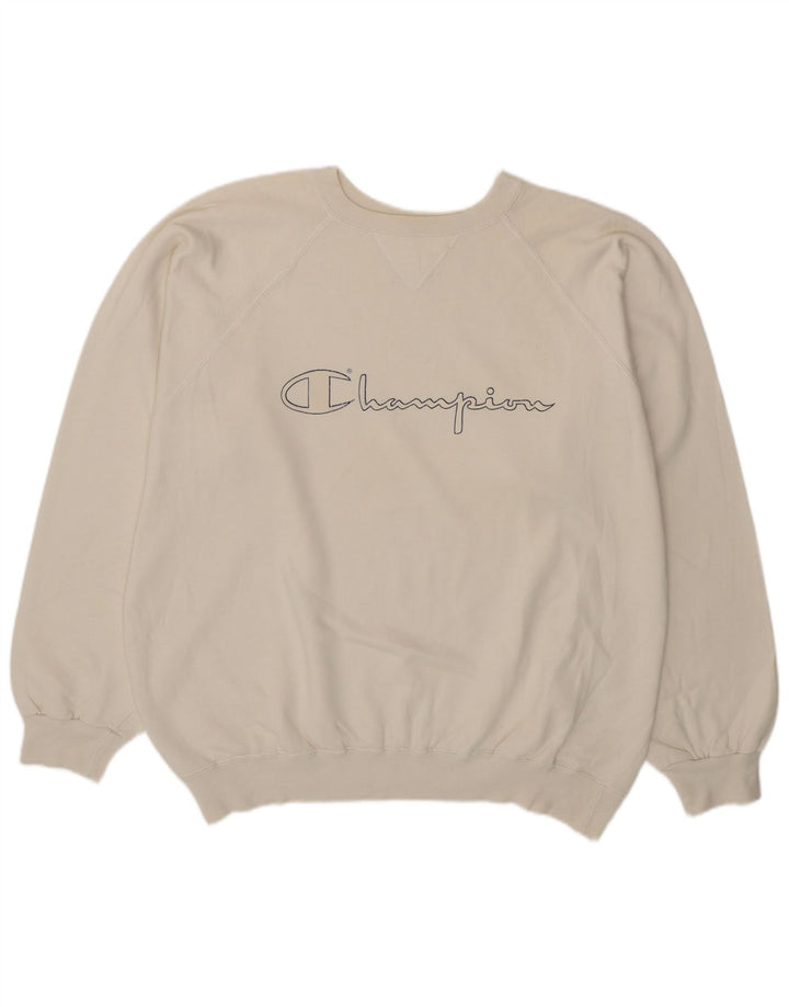 Campeão masculino gráfico moletom jumper XL algodão branco
