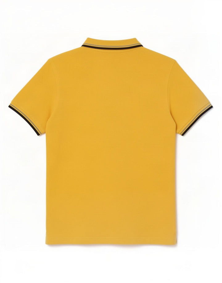 Camisa polo masculina Lotto listrada amarela média