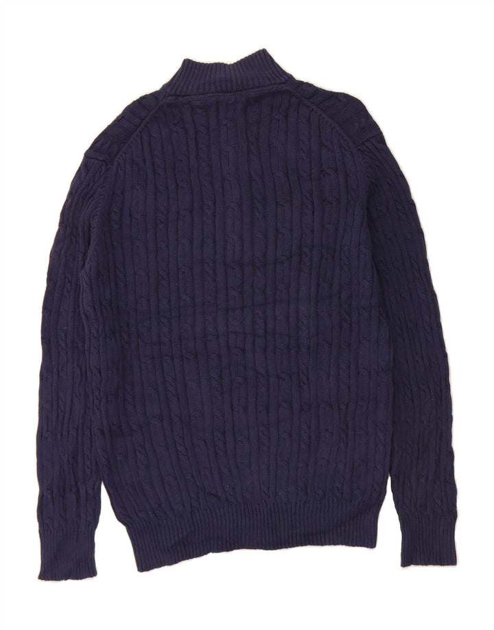 IZOD Mens Zip Neck Jumper Sweater XL Navy Blue Cotton Vintage Izod and Second-Hand Izod from Messina Hembry 