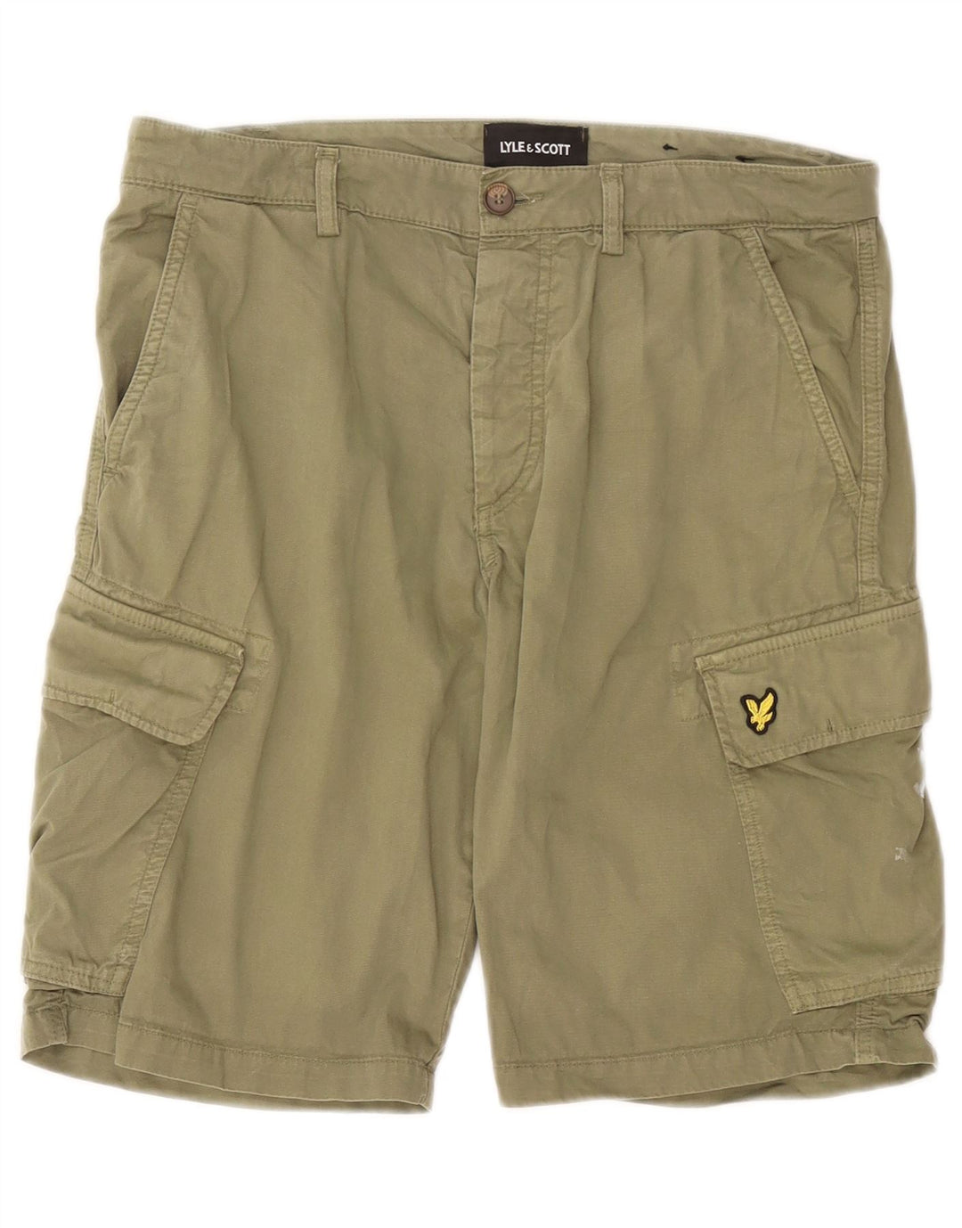 Shorts cargo masculinos Lyle & Scott W33 algodão cáqui médio