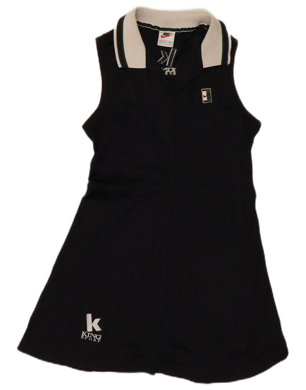 Vestido de tênis feminino Nike US 4/6 pequeno preto colorblock nylon