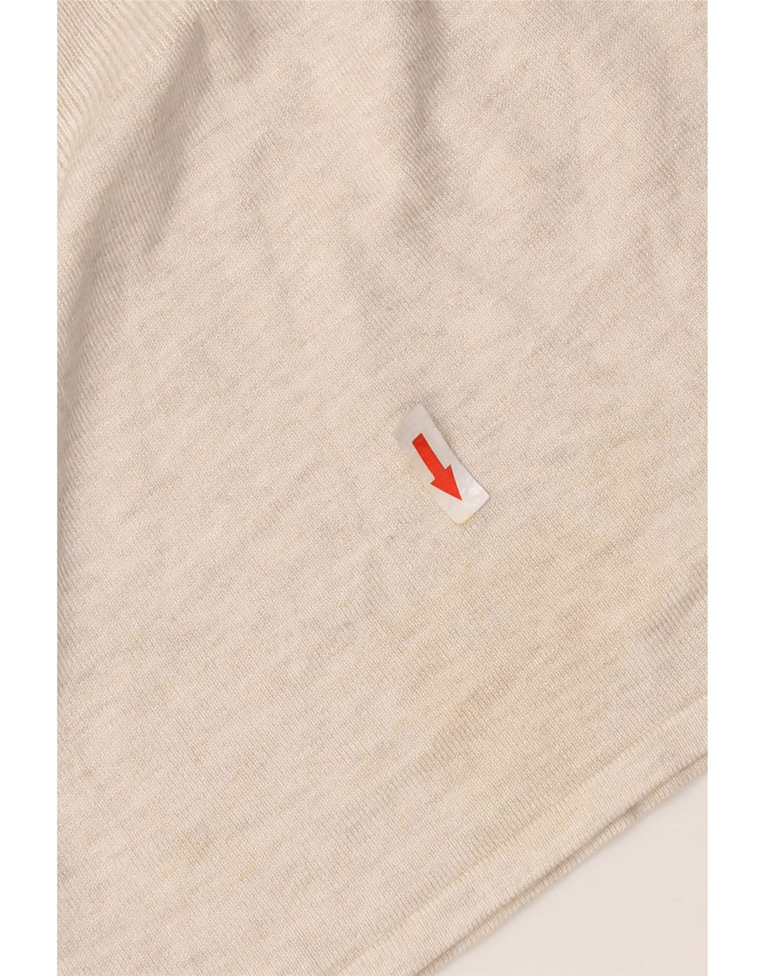 Top feminino Marks & Spencer manga 3/4 Reino Unido 12 viscose manchada bege médio
