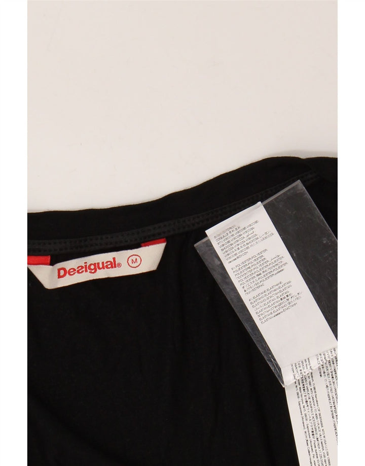 Blusa feminina DESIGUAL sem mangas com estampa gráfica UK 12 médio preto floral