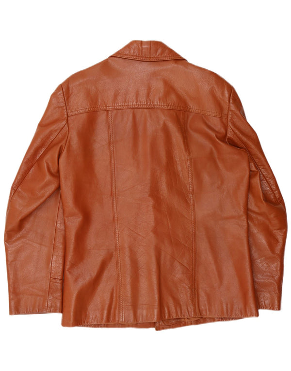 Jaqueta de couro masculina vintage UK 38 marrom médio