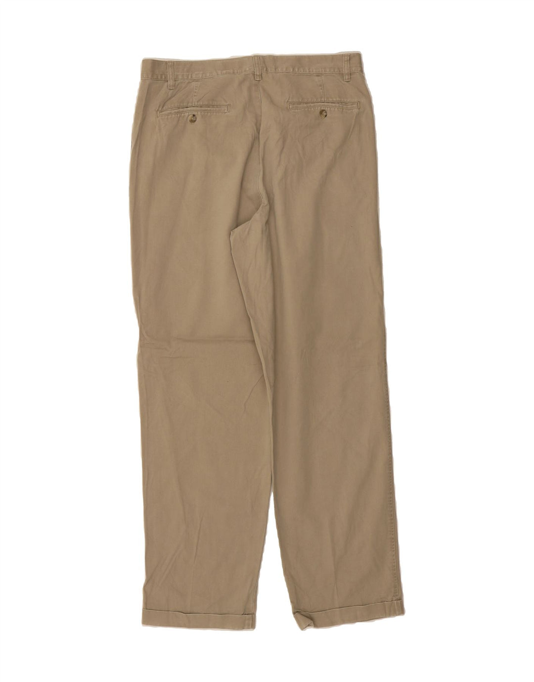 EDDIE BAUER Mens Classic Fit Pegged Chino Trousers W35 L32 Beige Cotton Vintage Eddie Bauer and Second-Hand Eddie Bauer from Messina Hembry 