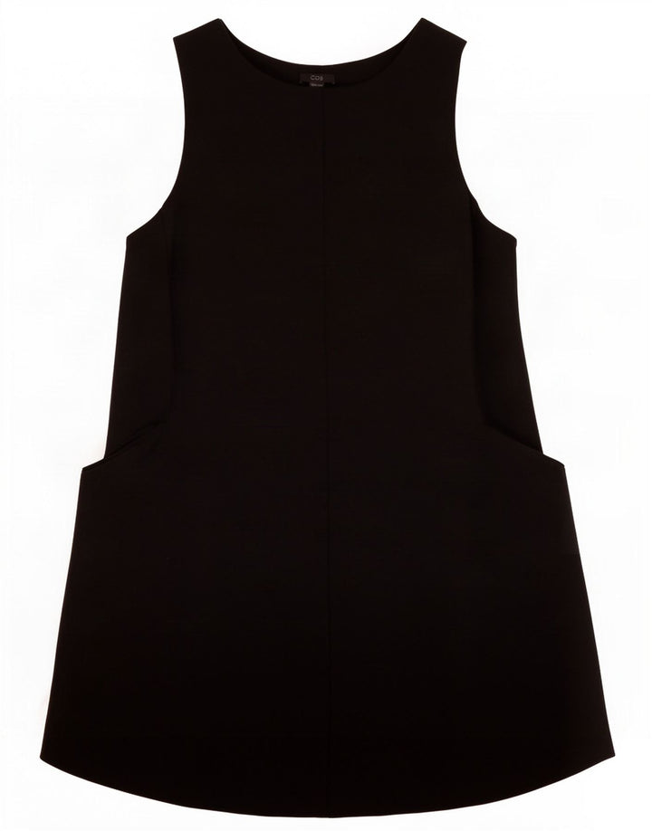 Vestido feminino Cos sem mangas UK 12 lã preta média