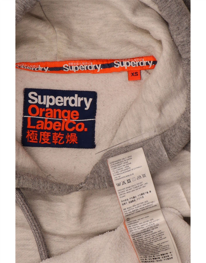SUPERDRY moletom com capuz masculino XS cinza colorblock algodão