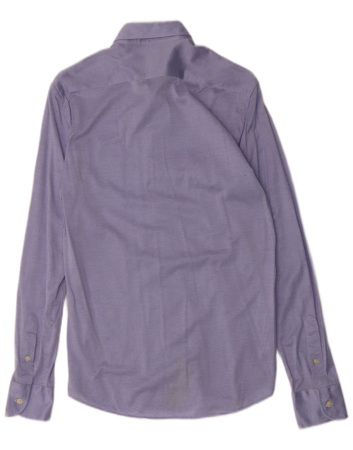 Camisa masculina MASSIMO DUTTI pequena azul algodão