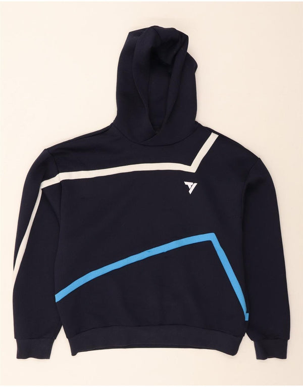 ADIDAS Mens Hoodie Jumper Médio Azul Marinho Algodão