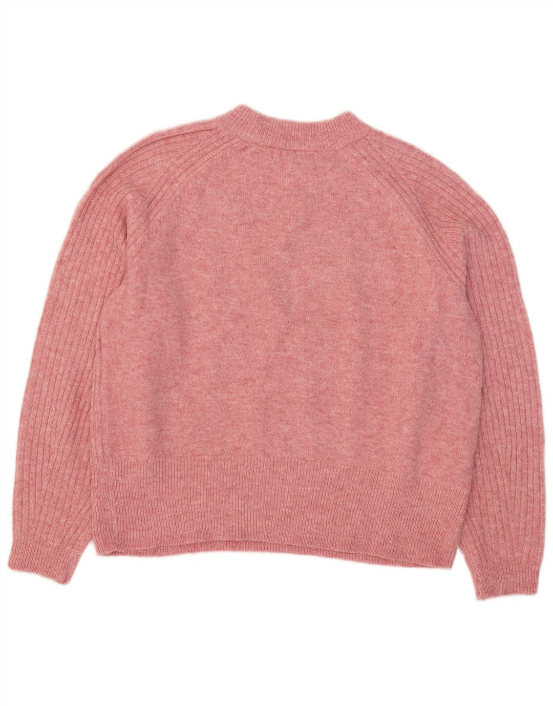 Suéter feminino Marks & Spencer com gola redonda Reino Unido 14 acrílico rosa médio