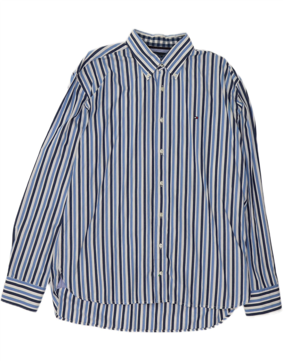 Camisa masculina TOMMY HILFIGER XL algodão listrado azul