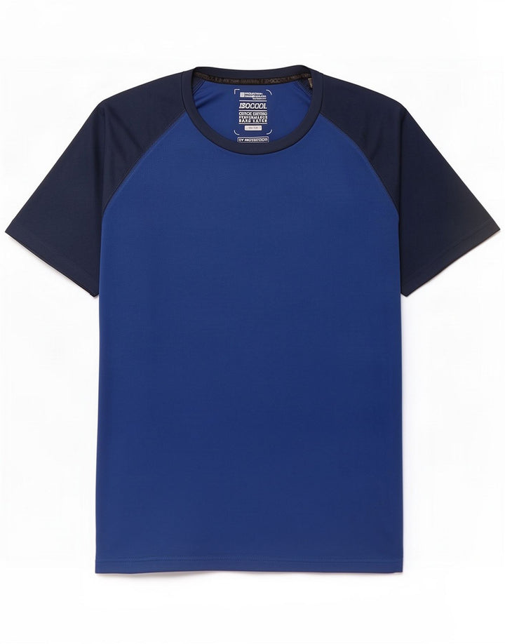 Mountain Warehouse Mens Camiseta Top XL Azul Colorblock Poliéster