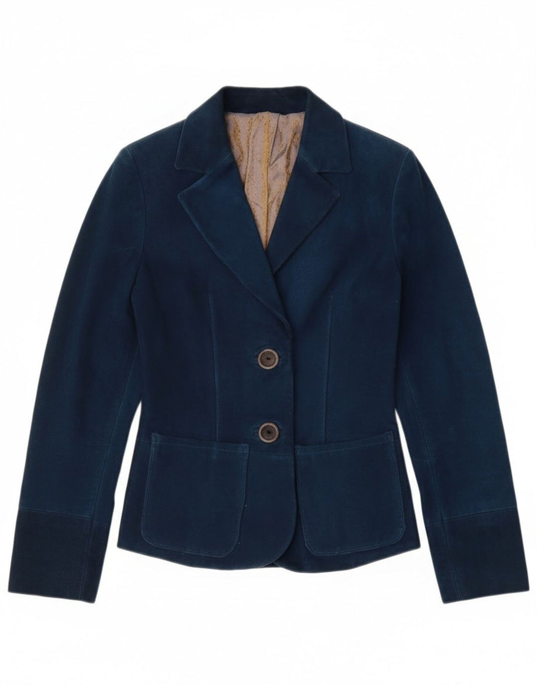 Jaqueta Blazer Vintage Feminina com 2 Botões Reino Unido 4 XS Azul Marinho