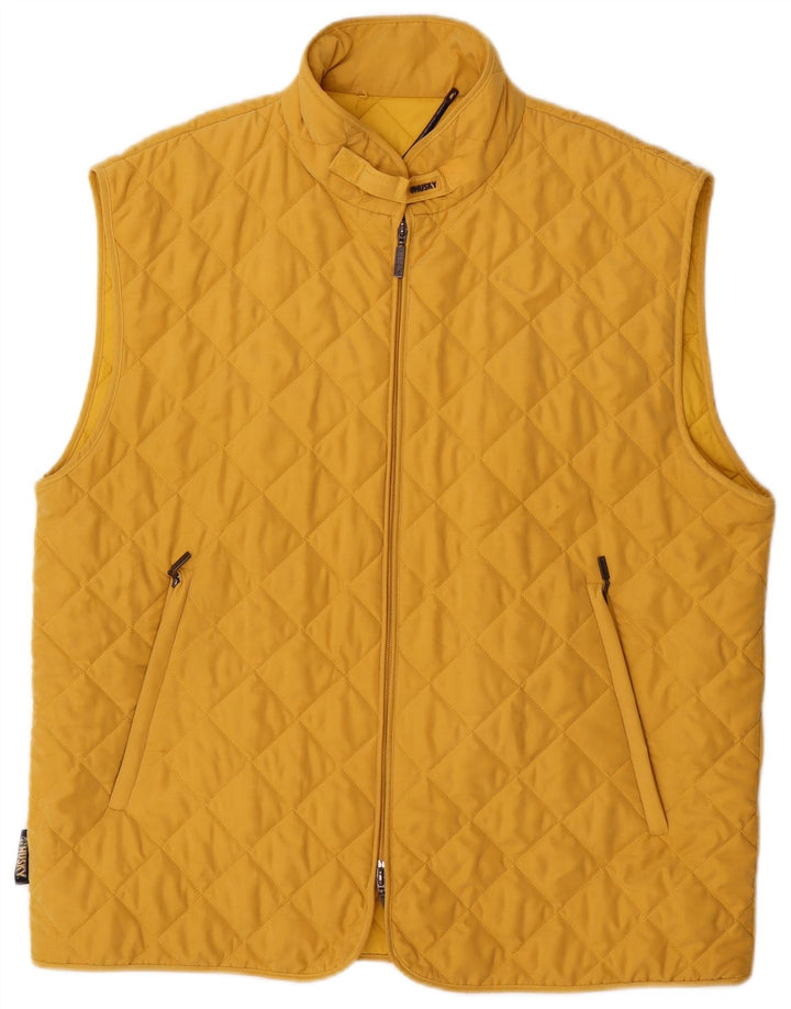 Colete acolchoado masculino Husky UK 40 poliéster amarelo grande