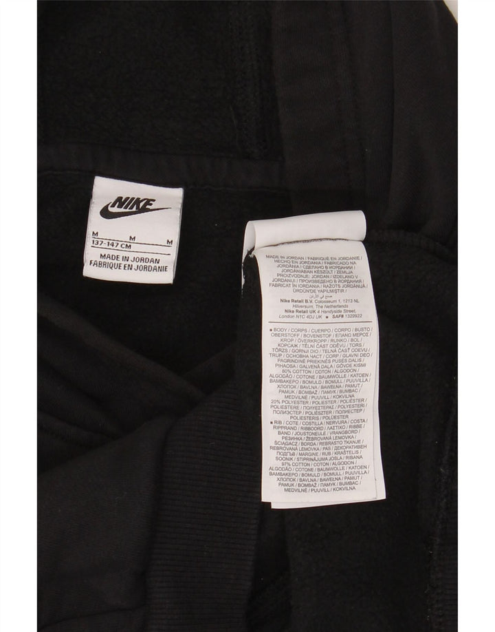 Jumper com capuz Nike Boys 10-11 anos médio preto algodão