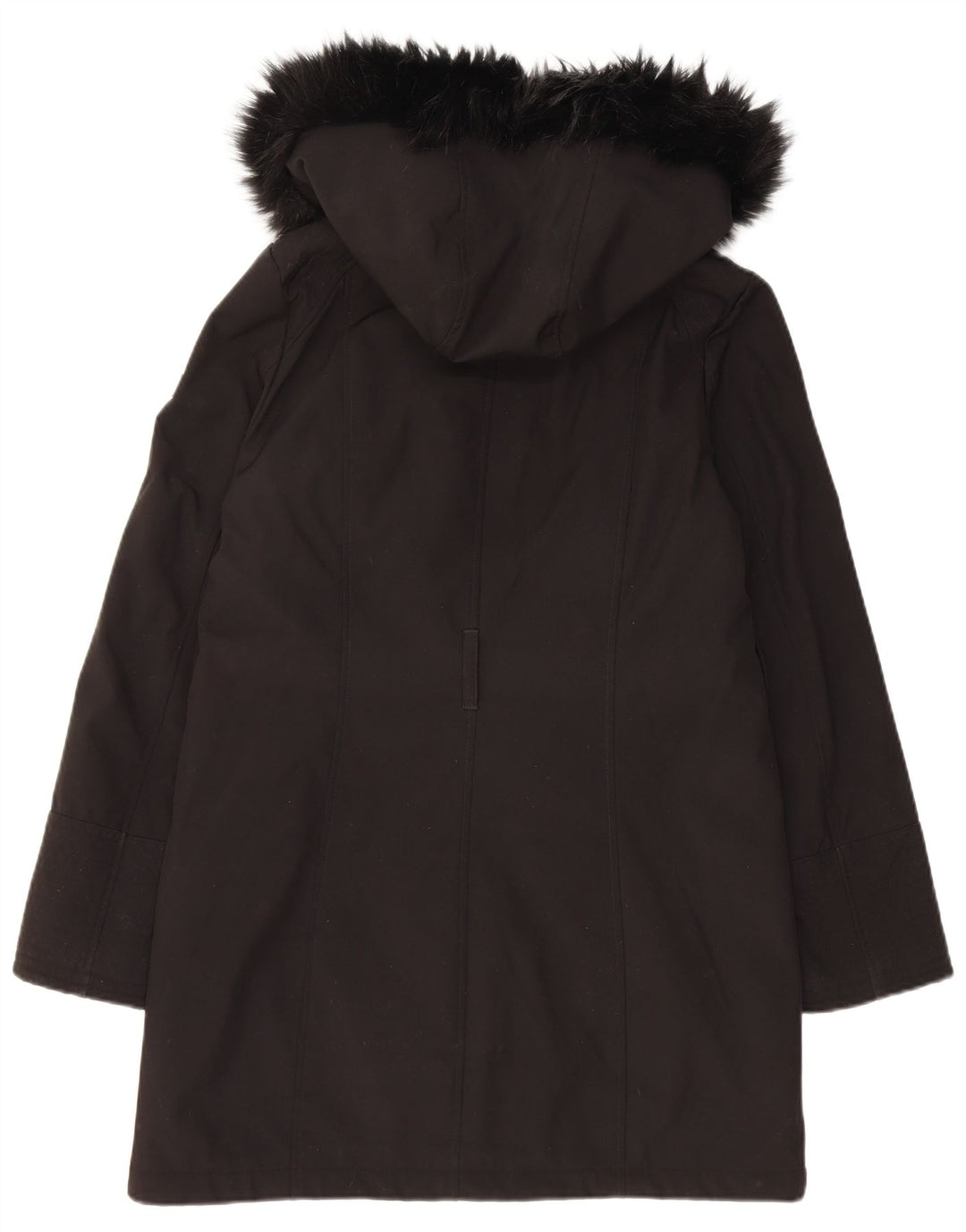 Jaqueta parka feminina com capuz Dkny UK 10 poliéster preto pequeno