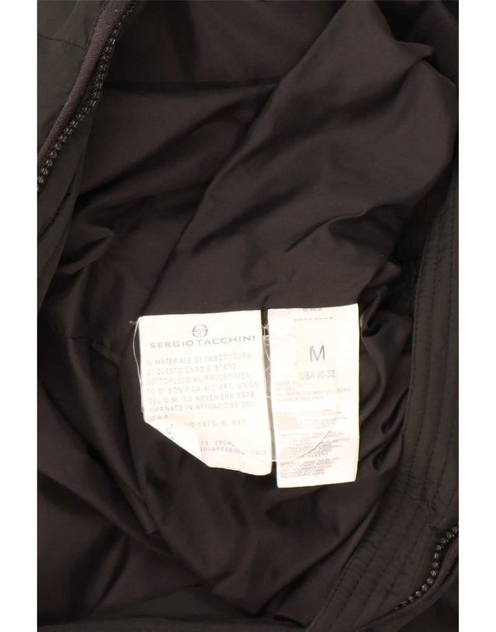 Jaqueta acolchoada masculina Sergio Tacchini UK 38 poliéster preto médio