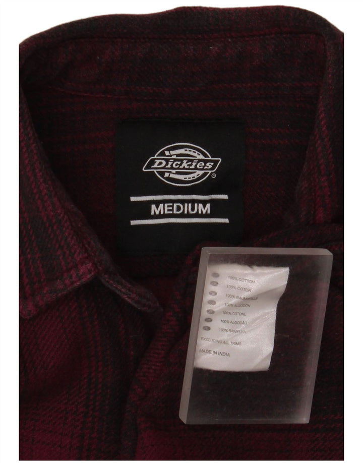 Camisa masculina de flanela Dickies, algodão xadrez médio cor de vinho