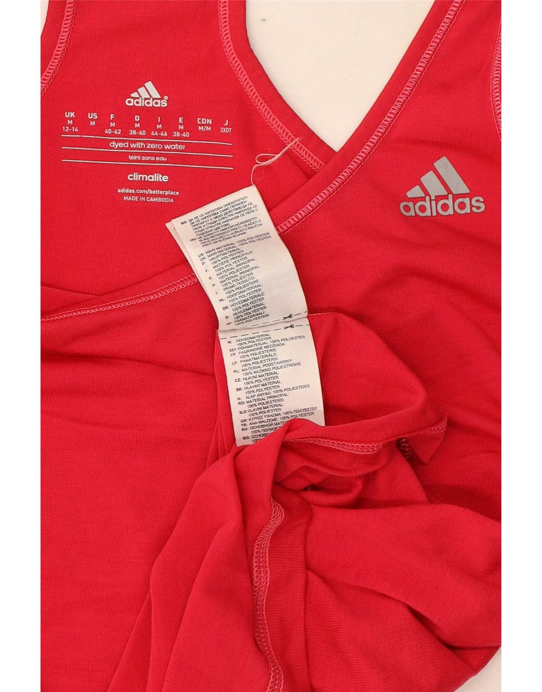 Adidas Womens Climalite Vest Top UK 12/14 Médio Rosa Poliéster