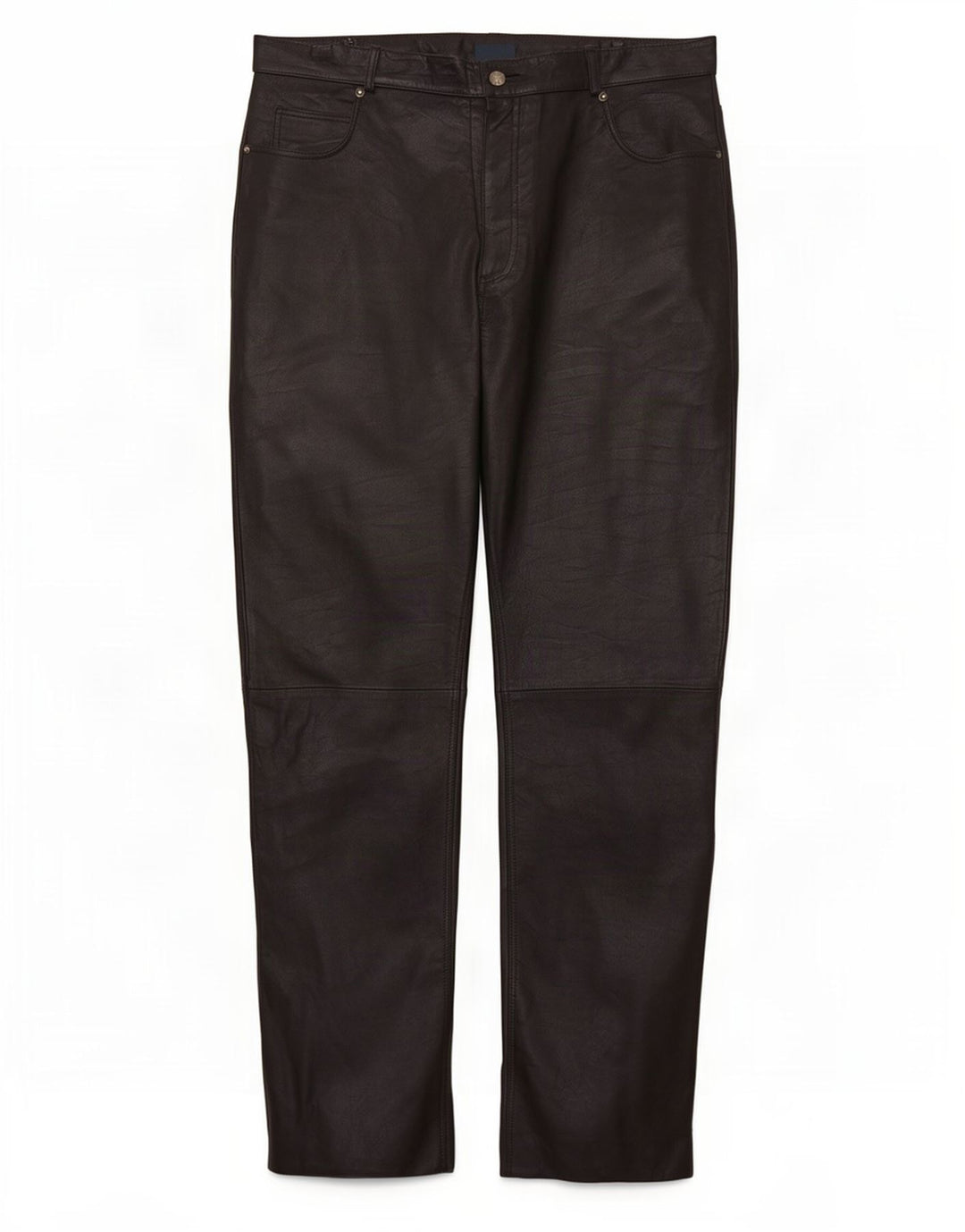 Calça masculina reta de couro Arizona W36 L32 preta