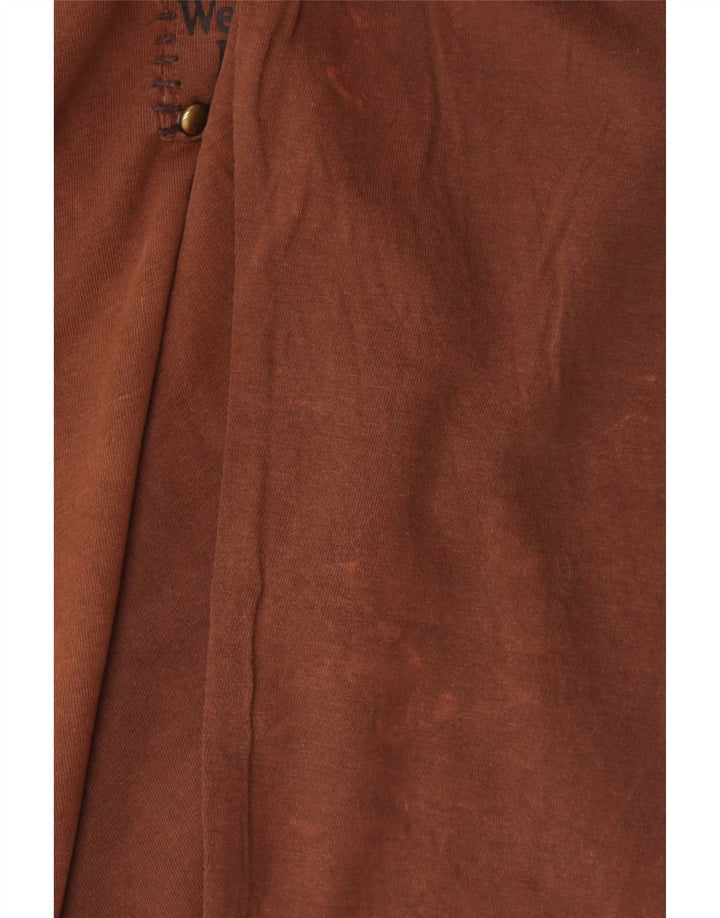 Bromfield Mens Top Manga Longa 2XL Algodão Marrom