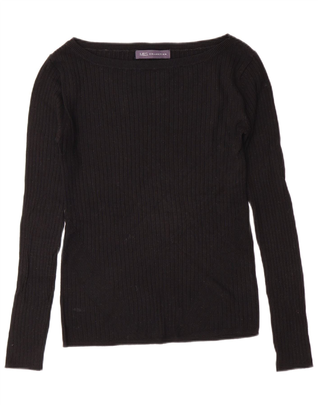 Suéter feminino MARKS & SPENCER com gola canoa Reino Unido 6 XS preto