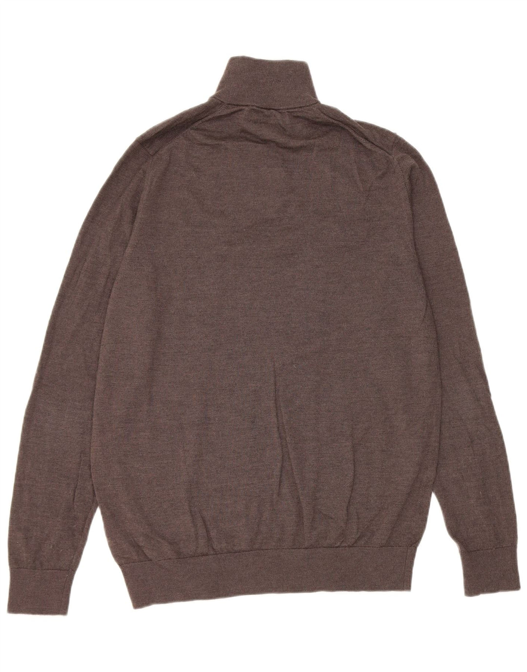 Suéter masculino Marks & Spencer Autograph com zíper e gola grande marrom
