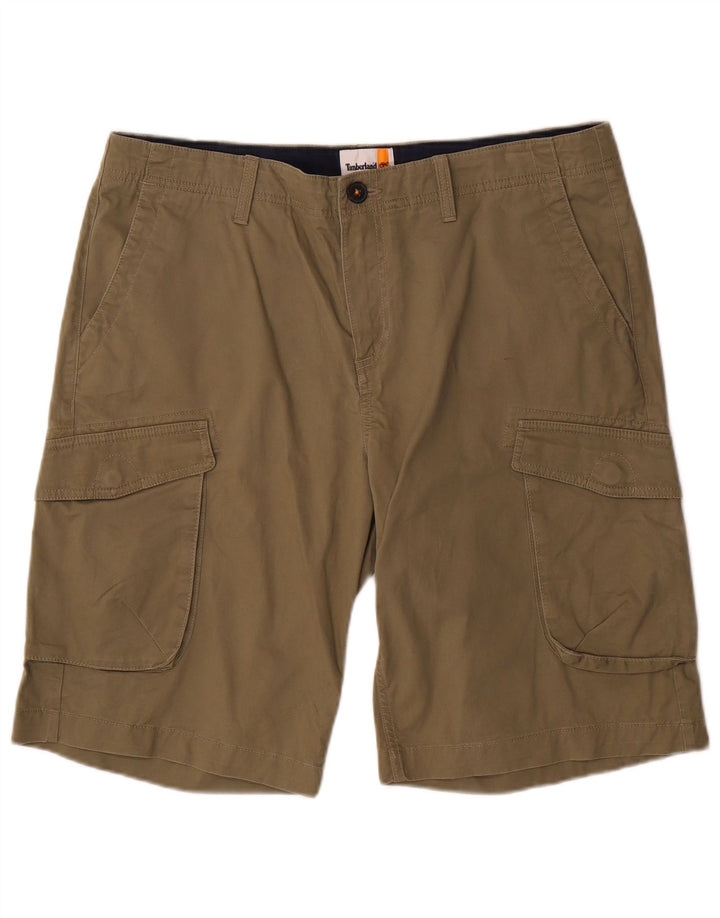 Shorts cargo masculino Timberland W36 grande algodão cáqui