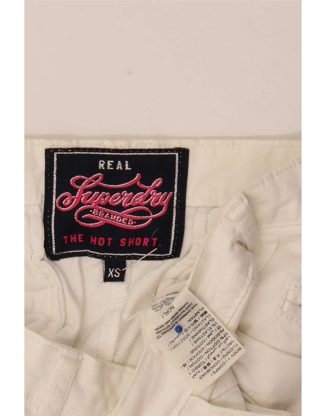 Calça quente feminina Superdry XS W27 algodão branco