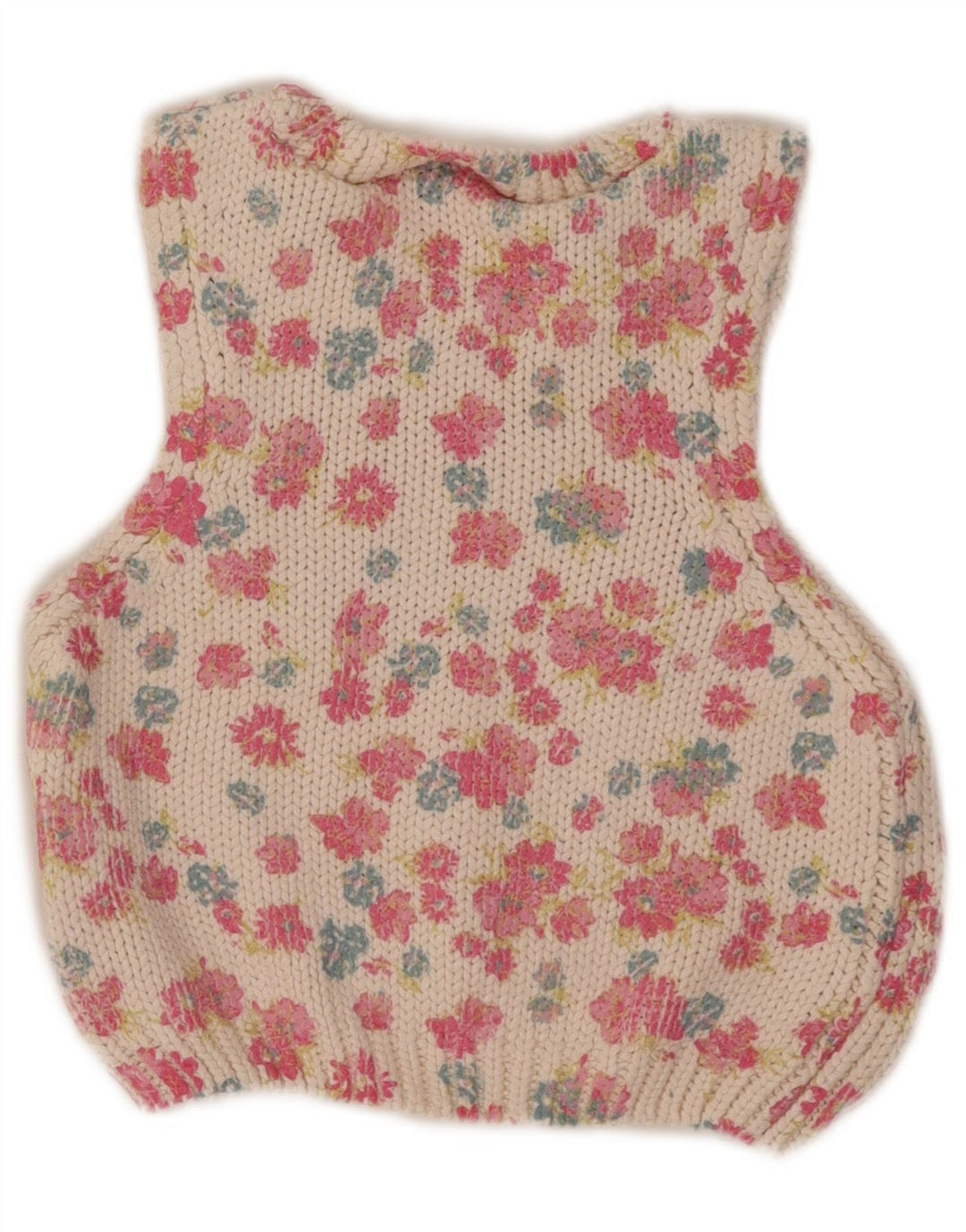 Zara Womens Crop Vest Tank Top UK 12 Médio Branco Floral Poliéster