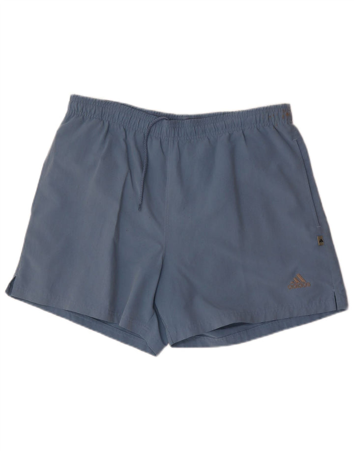 Shorts esportivos masculinos Adidas grande poliéster azul