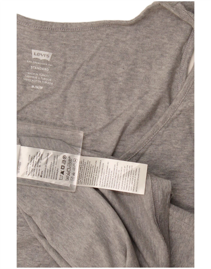 Colete masculino padrão Levi's Top cinza médio manchado de algodão