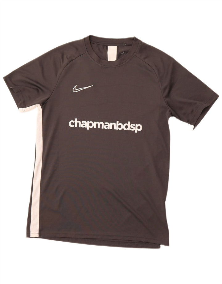 Camiseta gráfica masculina NIKE Top grande cinza colorblock poliéster