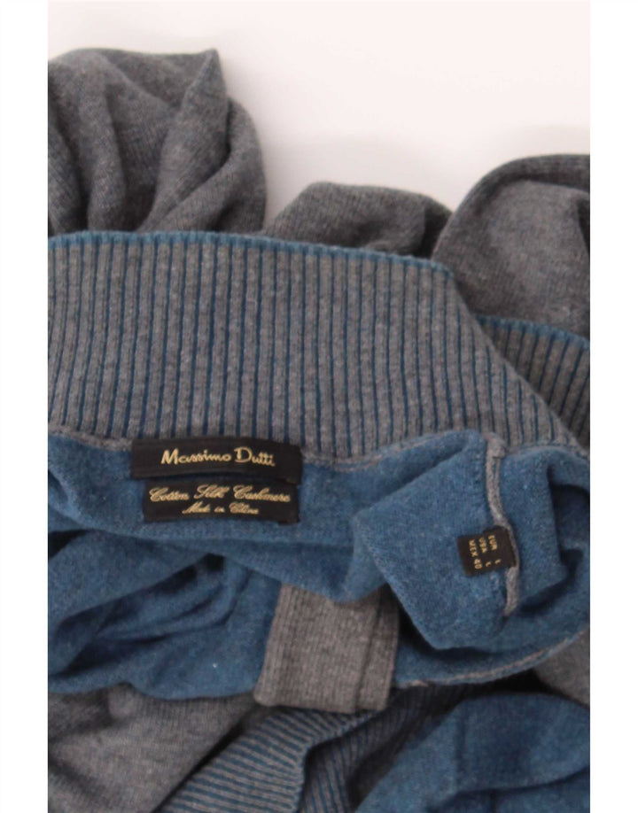 Suéter masculino Massimo Dutti com gola redonda e algodão cinza grande
