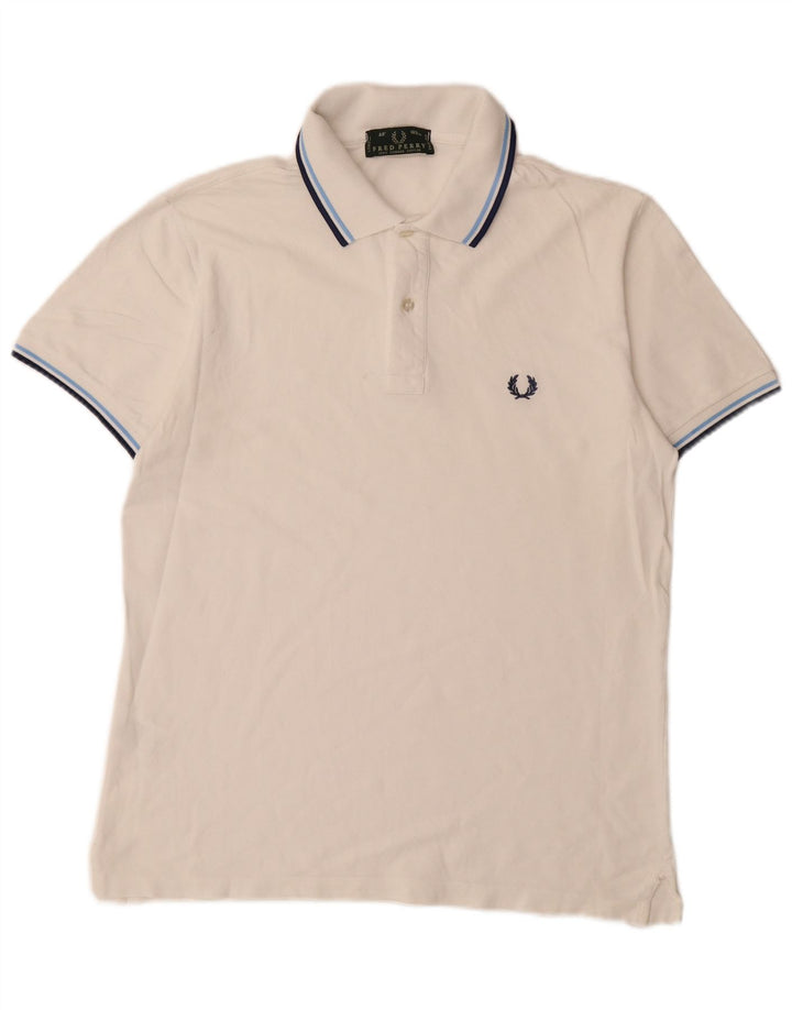Camisa pólo masculina FRED PERRY algodão branco médio