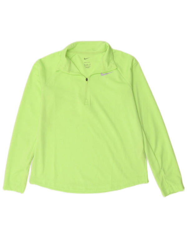 Nike Meninos Dri Fit Zip Neck Pullover Treino Top 13-14 Anos Verde