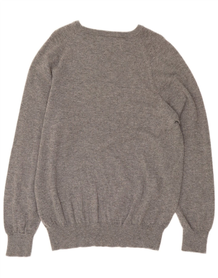 Suéter masculino Kappa com gola canoa cinza médio Argyle/lã diamante