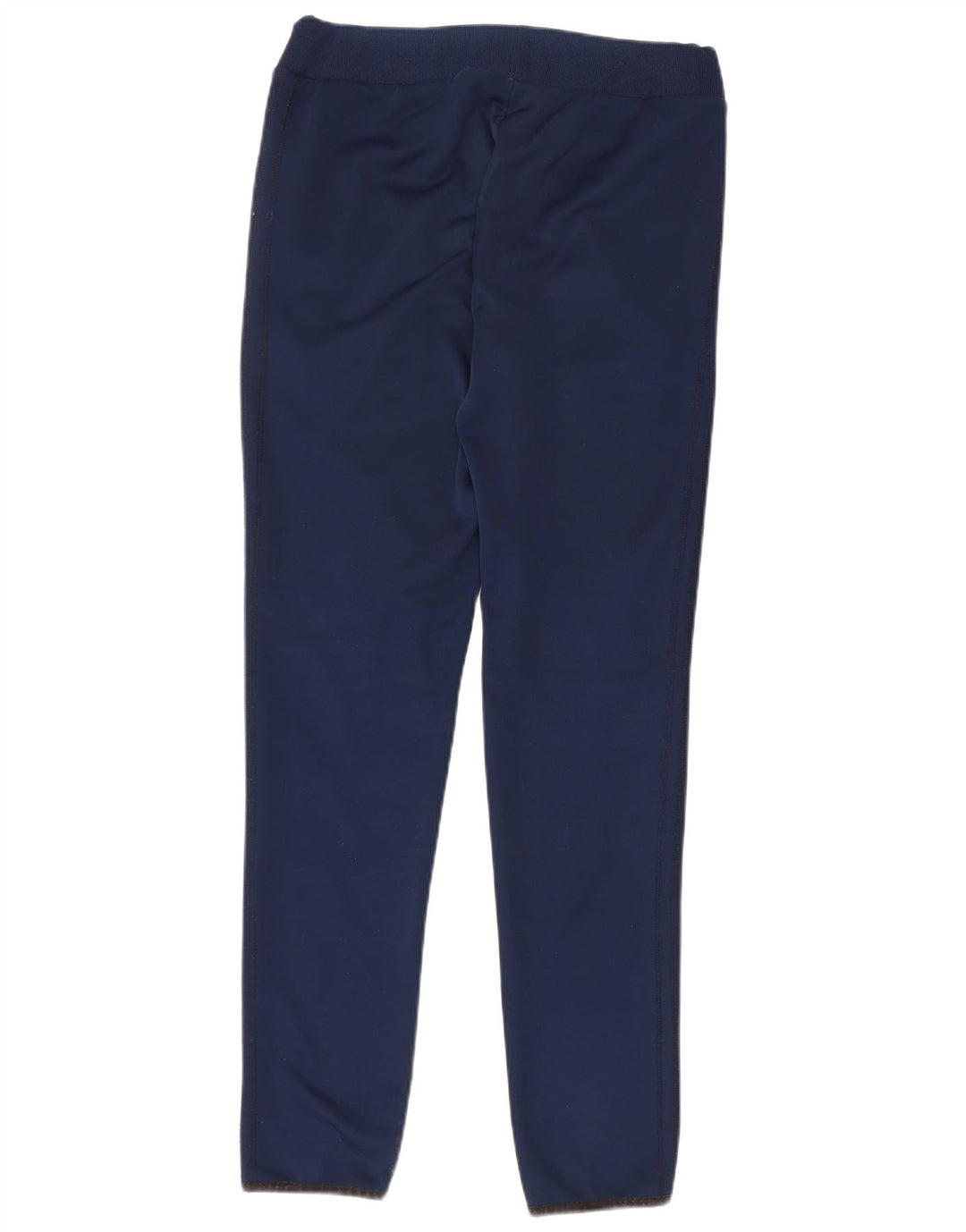 Calça de treino feminina Adidas UK 10 pequena azul marinho poliéster