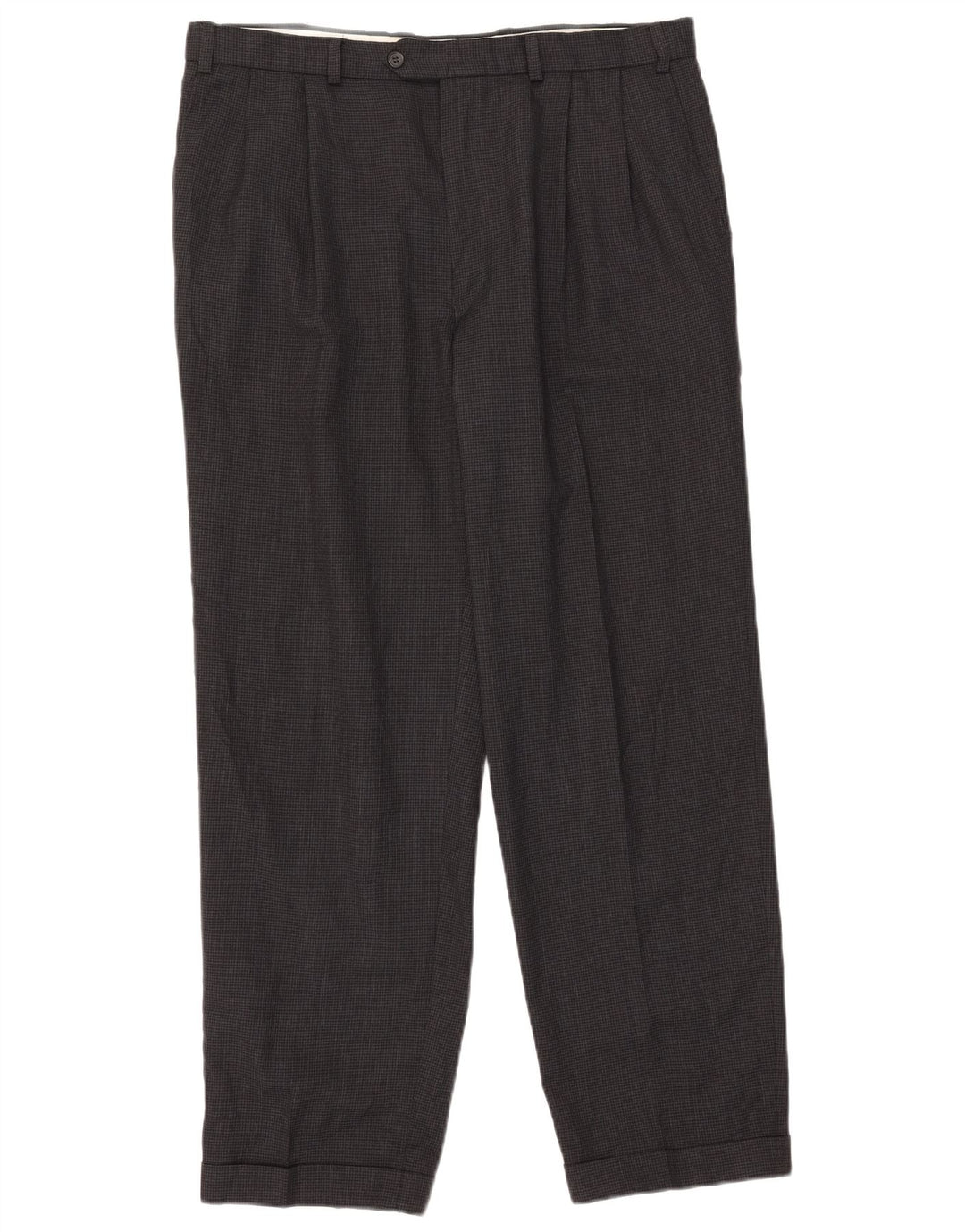 Calça masculina de terno Marks & Spencer W38 L31 cinza Houndstooth