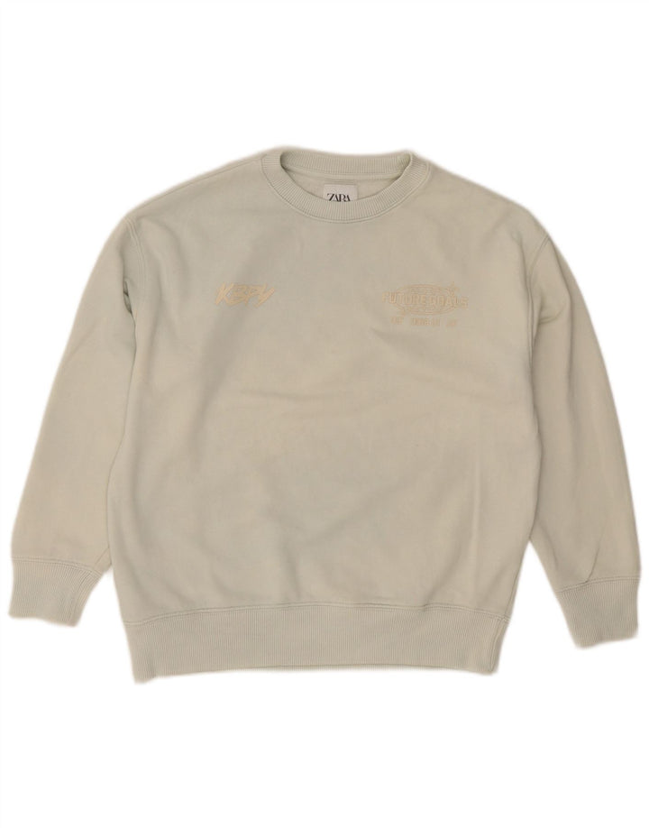 Zara Boys Graphic Sweatshirt Jumper 9-10 Anos Algodão Verde