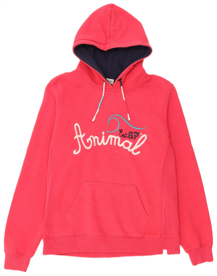 ANIMAL feminino gráfico moletom com capuz Reino Unido 16 grande algodão rosa