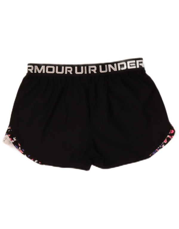 Shorts esportivos gráficos Under Armour Girls Heat Gear 13-14 anos XL preto