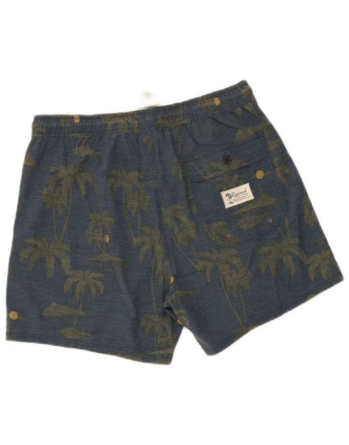 Shorts esportivos masculinos Rip Curl algodão floral cinza médio